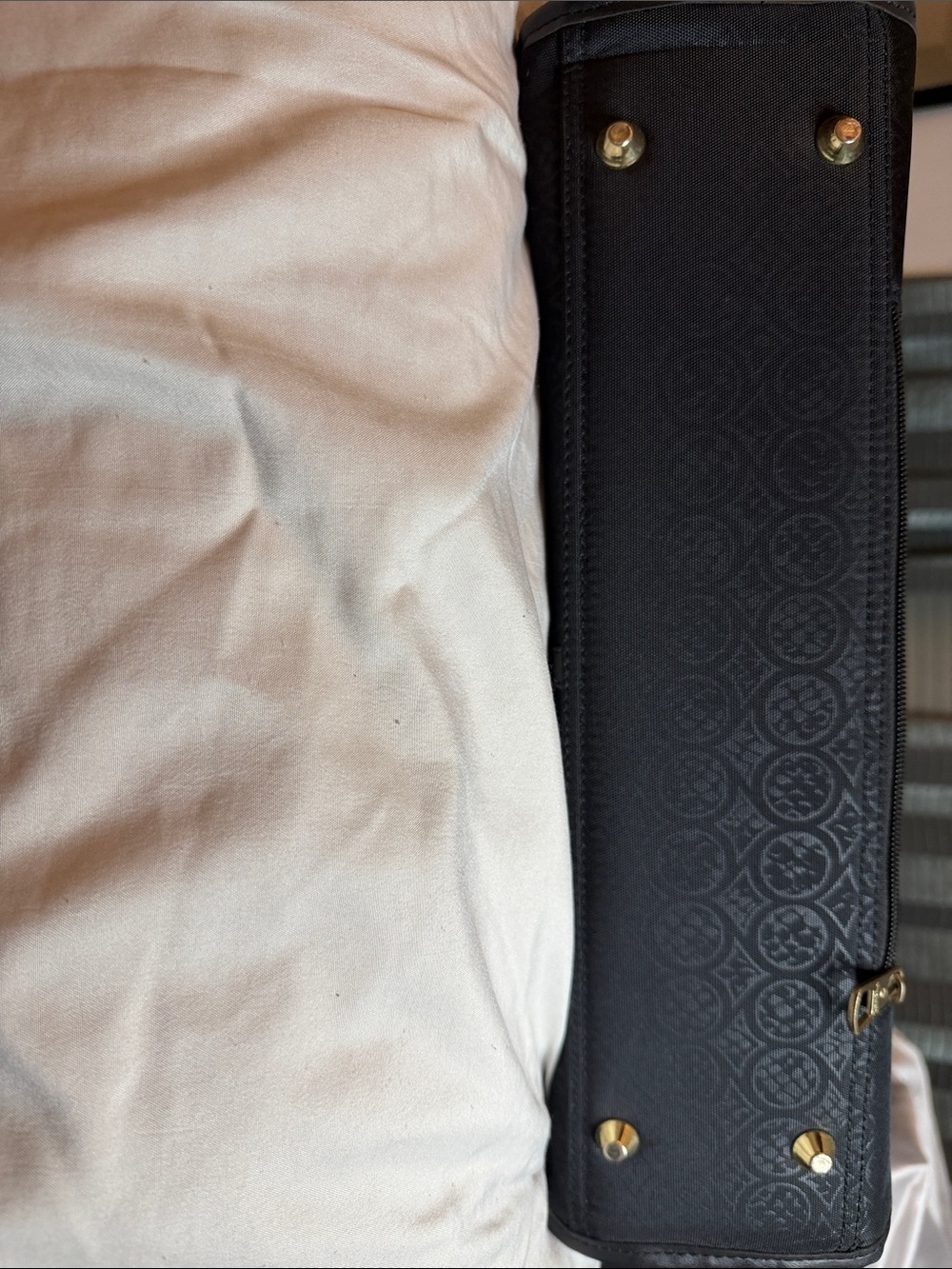 Nine West. Black Tote Bag with Gold Accents - Picture 5 of 7